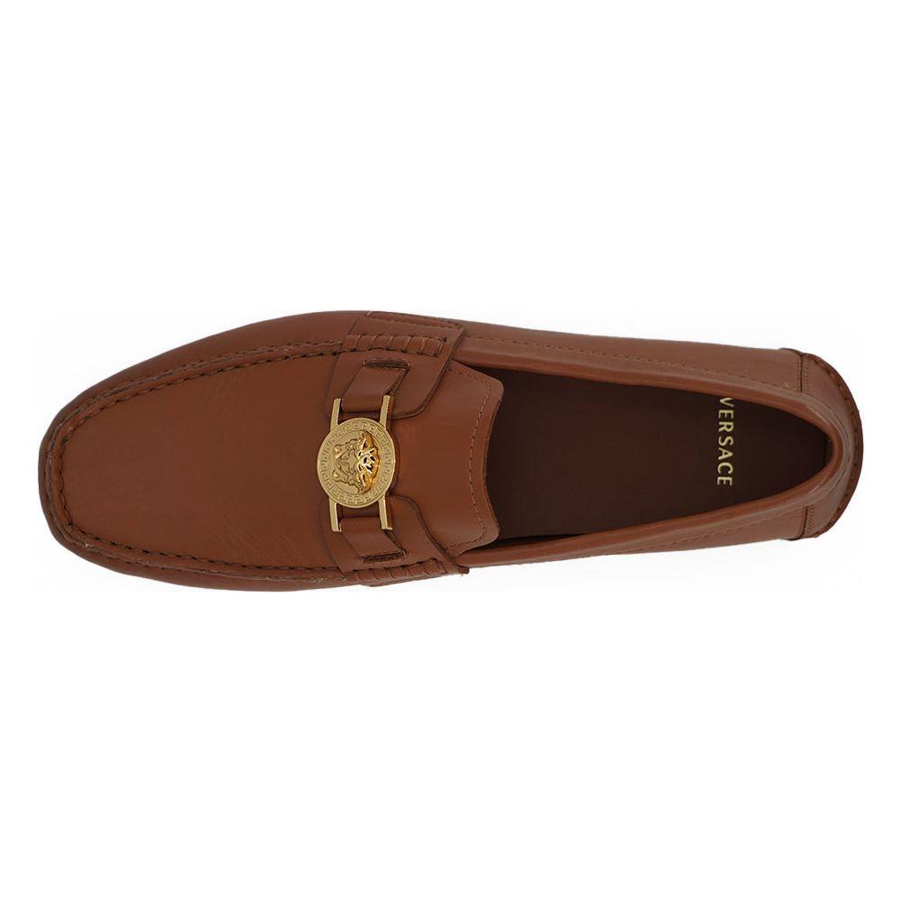 Versace Elegant Medusa-Embossed Leather Loafers