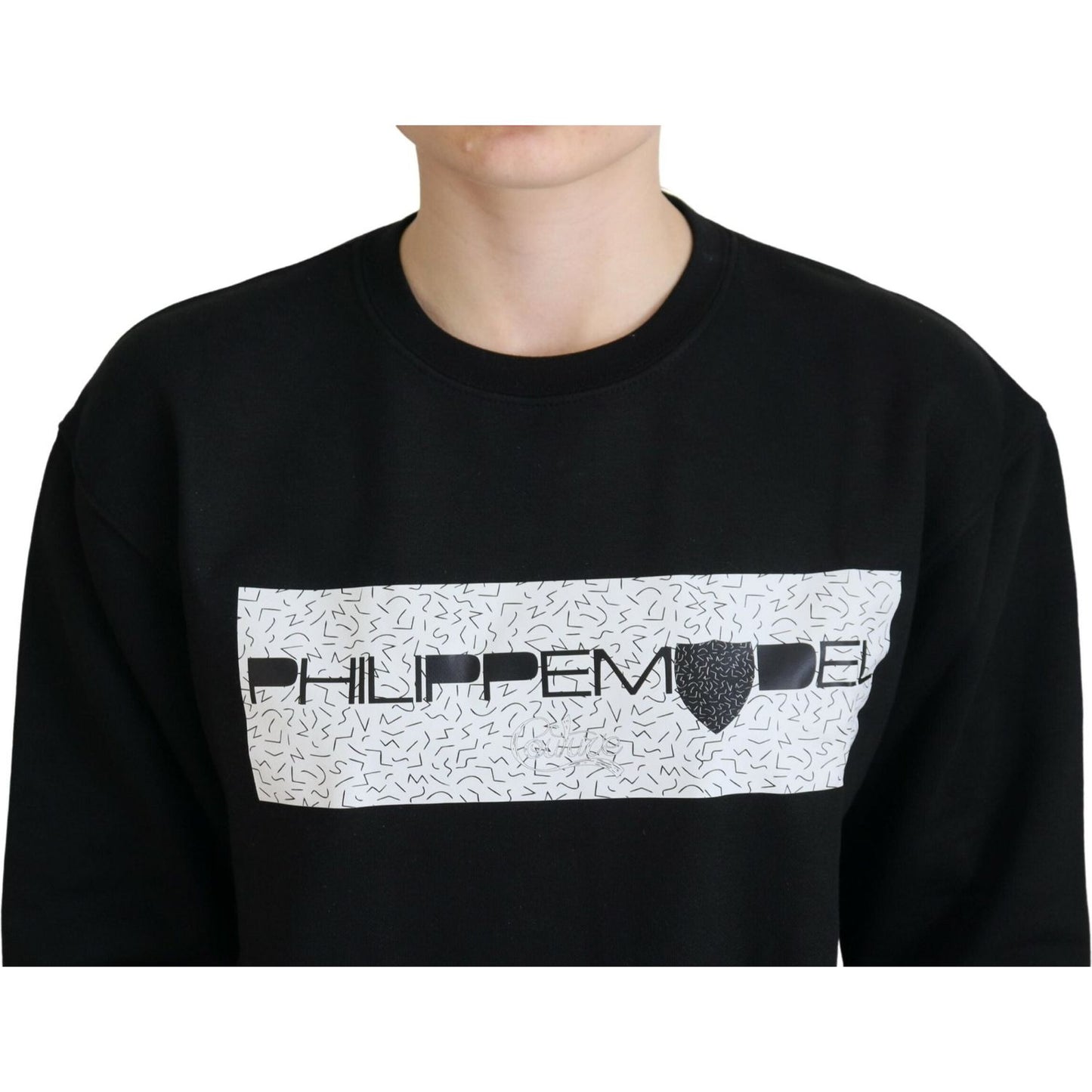 Philippe Model Black Printed Long Sleeves Pullover Sweater