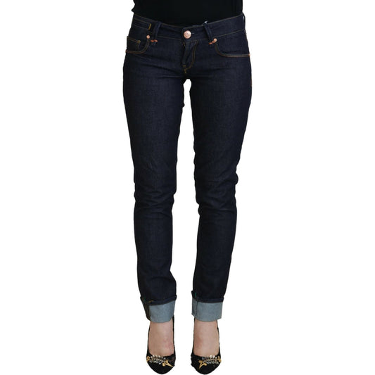 Acht Blue Cotton Low Waist Slim Fit Women Casual Jeans