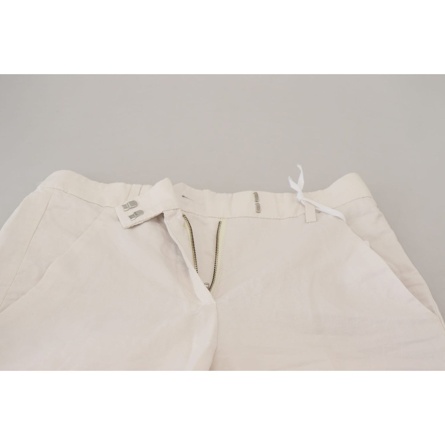 Dondup White High Waist Tapered Women Pants