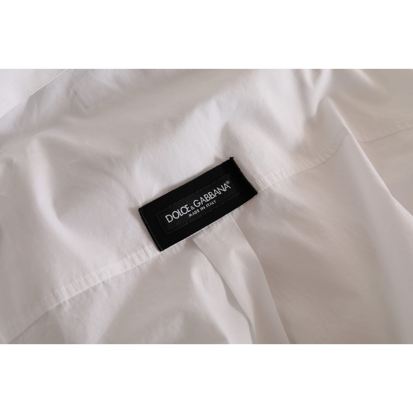 Dolce & Gabbana White Logo Cotton Casual Long Sleeves Shirt