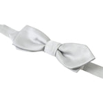 Dolce & Gabbana Elegant Silk Bow Tie in Grey Dolce & Gabbana Light Gray