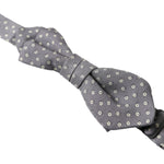 Dolce & Gabbana Elegant Silk Gray Polka Dot Bow Tie Dolce & Gabbana Slate Gray