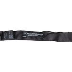 Dolce & Gabbana Dark Gray Silk Adjustable Neck Men Papillon Bow Tie FT3816