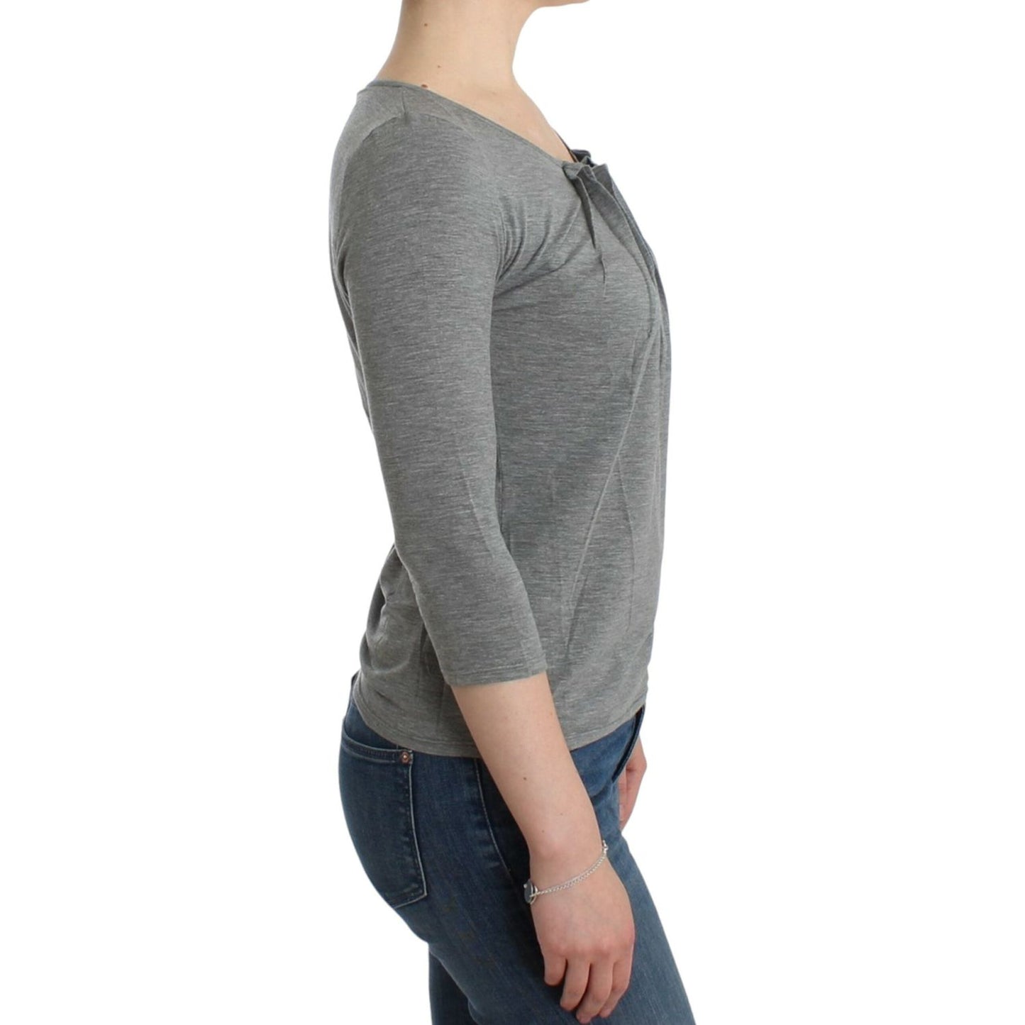 Cavalli Gray 3/4 sleeves jumper top SIG12080-2