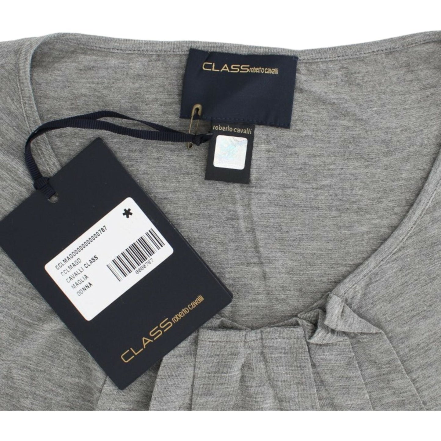 Cavalli Gray 3/4 sleeves jumper top SIG12080-2