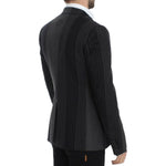 Dolce & Gabbana Elegant Gray Striped Wool Slim Blazer Dolce & Gabbana Black