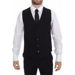 Dolce & Gabbana Elegant Black Silk Dress Vest Dolce & Gabbana Black