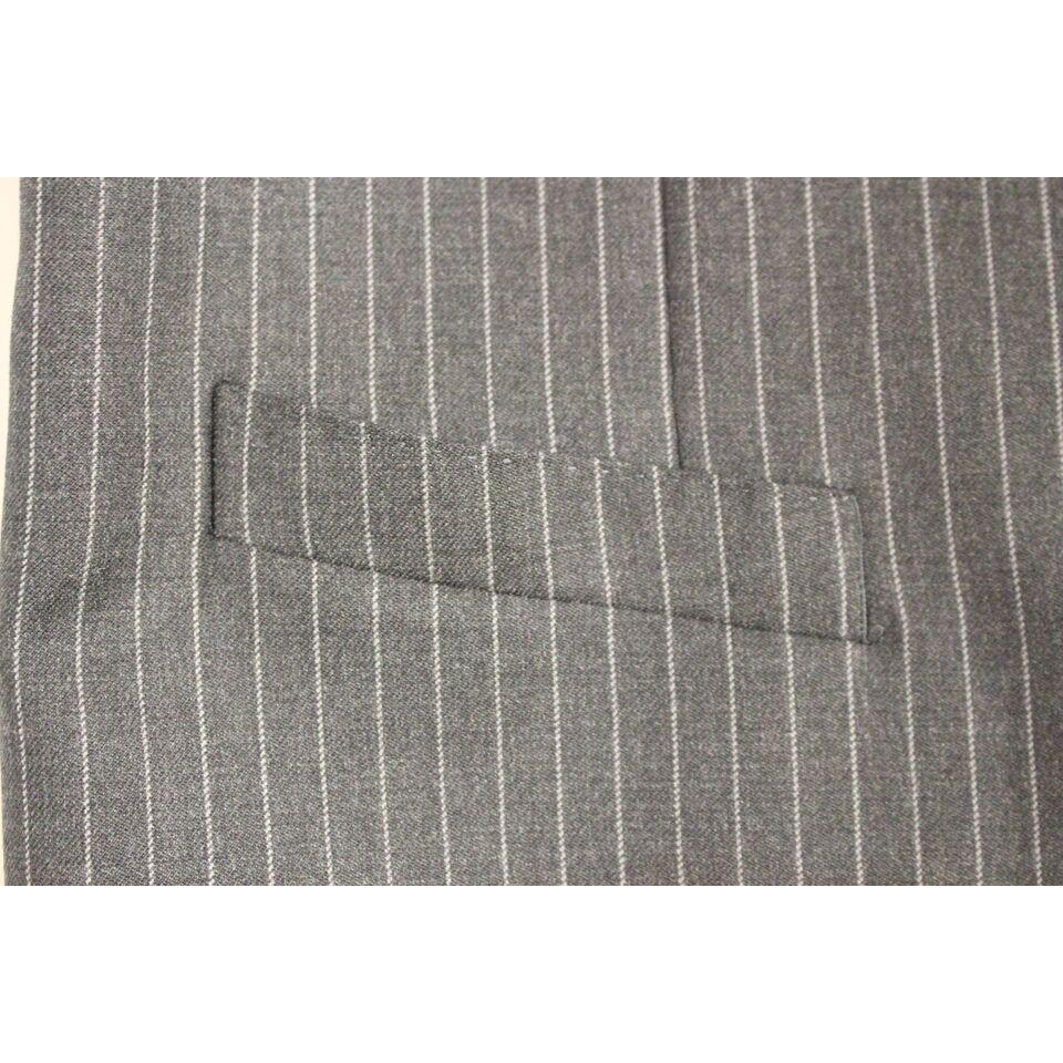 Dolce & Gabbana Gray Striped Wool Single Breasted Vest GSS12012-1