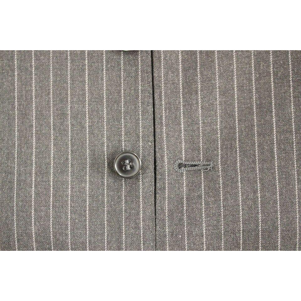 Dolce & Gabbana Gray Striped Wool Single Breasted Vest GSS12012-1