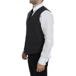Dolce & Gabbana Gray Striped Wool Single Breasted Vest GSS12012-1