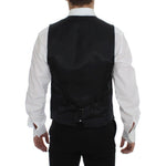 Dolce & Gabbana Gray Striped Wool Logo Vest Gilet Weste GSS12015-1