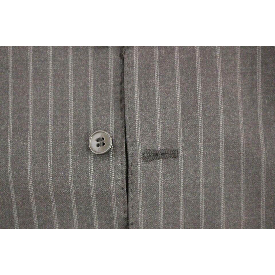 Dolce & Gabbana Gray Striped Wool Logo Vest Gilet Weste GSS12015-1