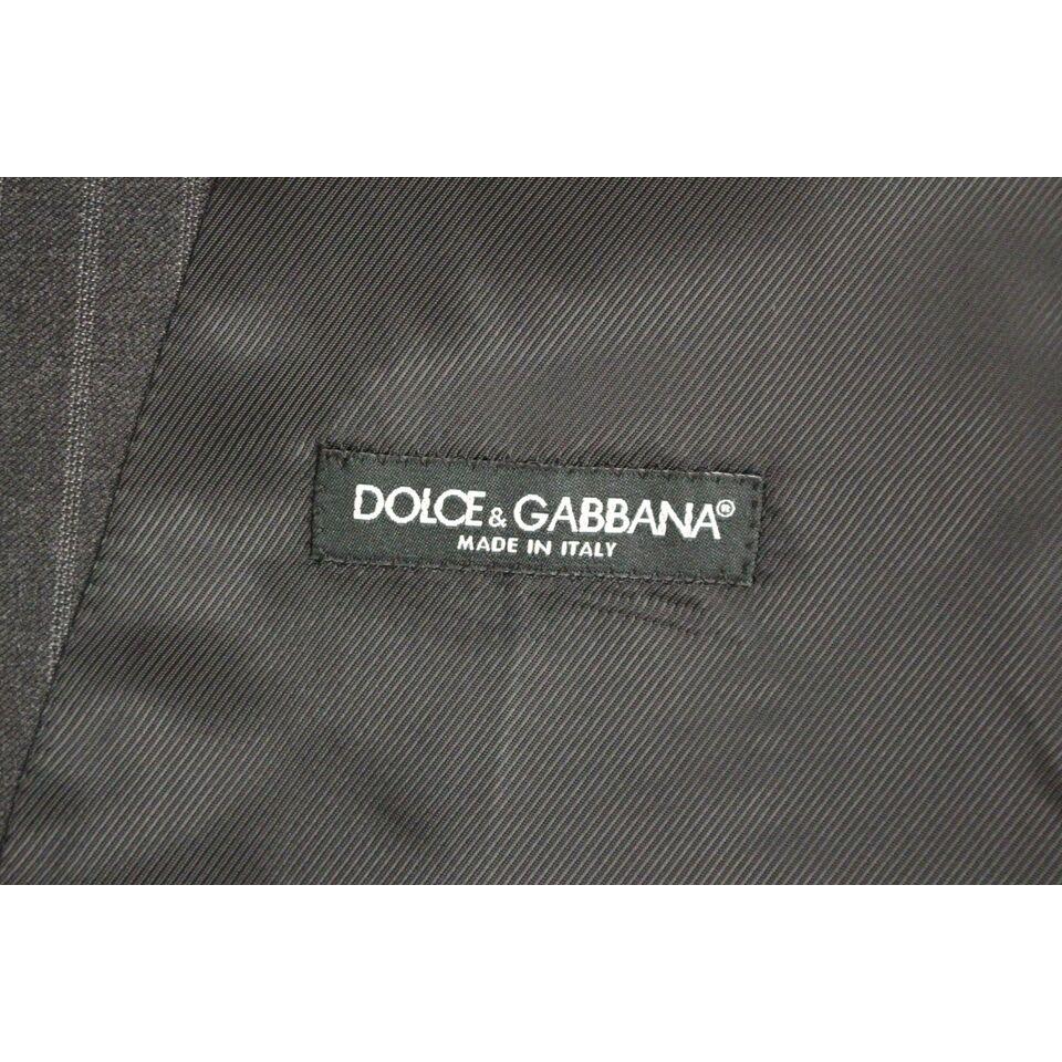 Dolce & Gabbana Gray Striped Wool Logo Vest Gilet Weste GSS12015-1