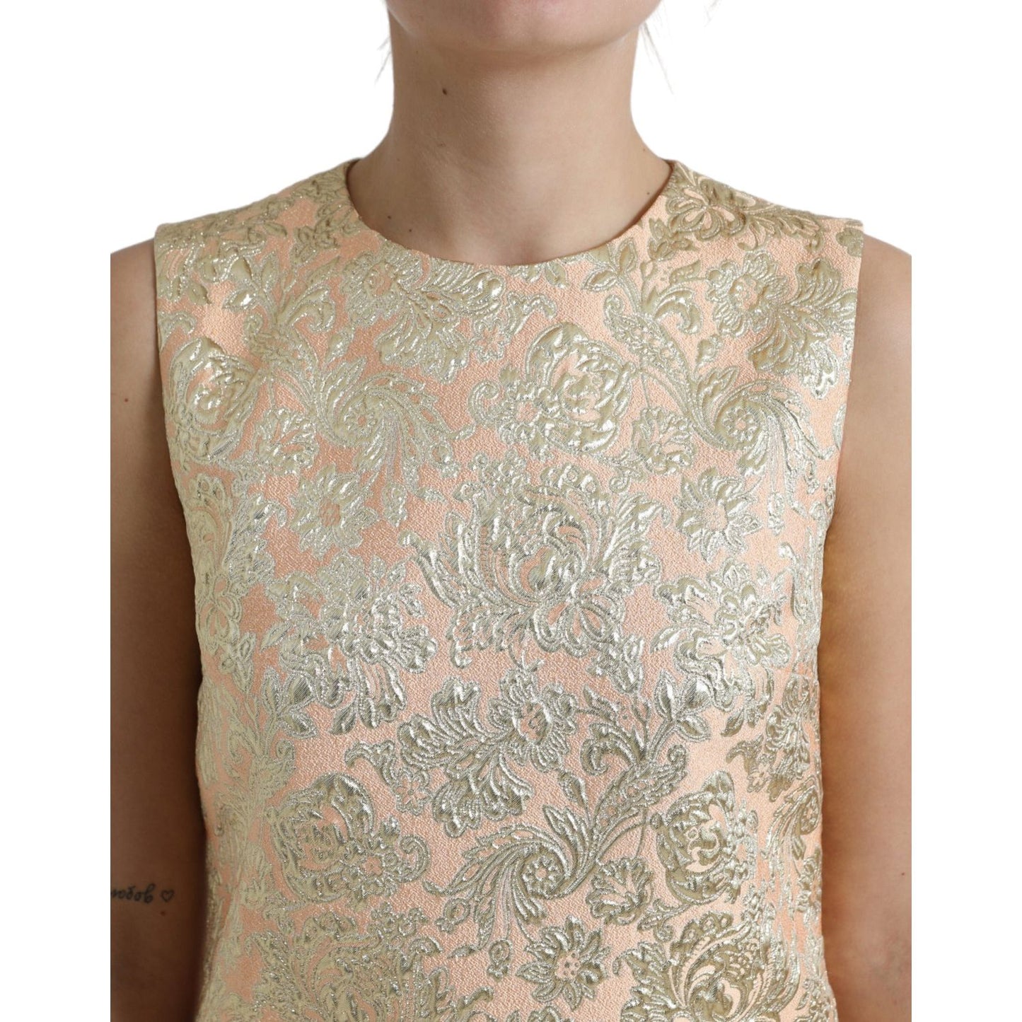 Dolce & Gabbana Metallic Floral Jacquard A-line Mini Dress DR28961-40