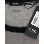 Costume National Chic Asymmetric Embellished Knit Sweater Costume National Slate Gray