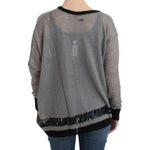 Costume National Chic Asymmetric Embellished Knit Sweater Costume National Dim Gray