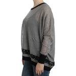 Costume National Chic Asymmetric Embellished Knit Sweater Costume National Dim Gray