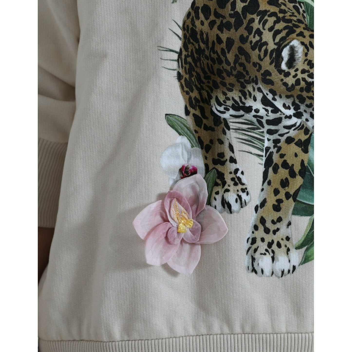 Dolce & Gabbana Beige Jungle Printed Cotton Pullover Sweater TSH84530-38