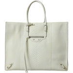 Balenciaga White Yellow Exotic Skin Leather Shopping Tote PAPIER Bag BAG1180