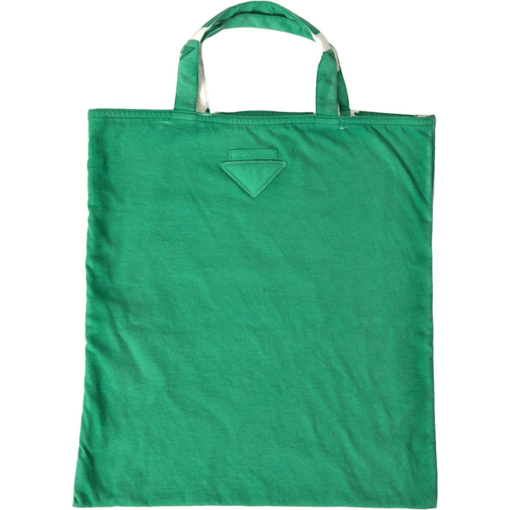 Prada Elegant Green Fabric Tote Bag Prada Sea Green