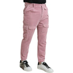 Dolce & Gabbana Pink Corduroy Cotton Stretch Skinny Cargo Jeans Dolce & Gabbana Rosy Brown
