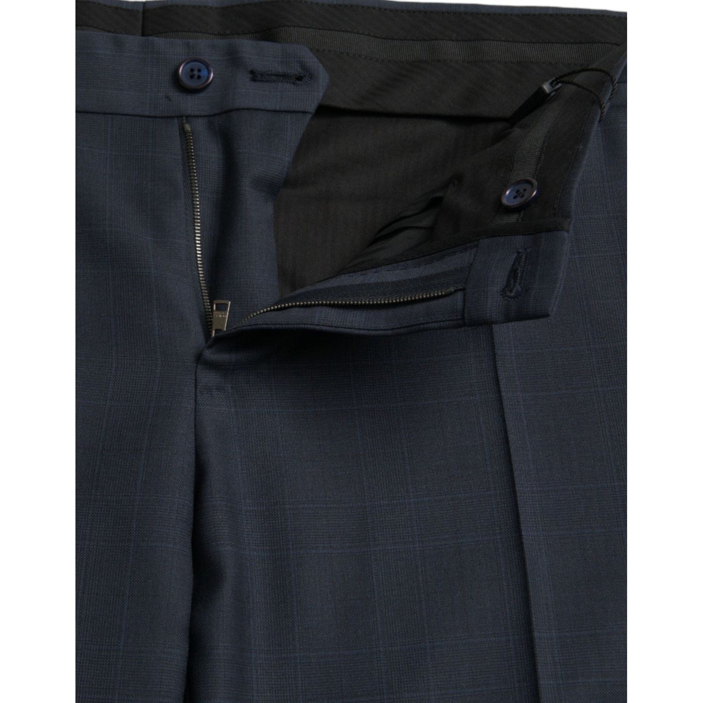 Dolce & Gabbana Blue Wool Men Skinny Dress Pants