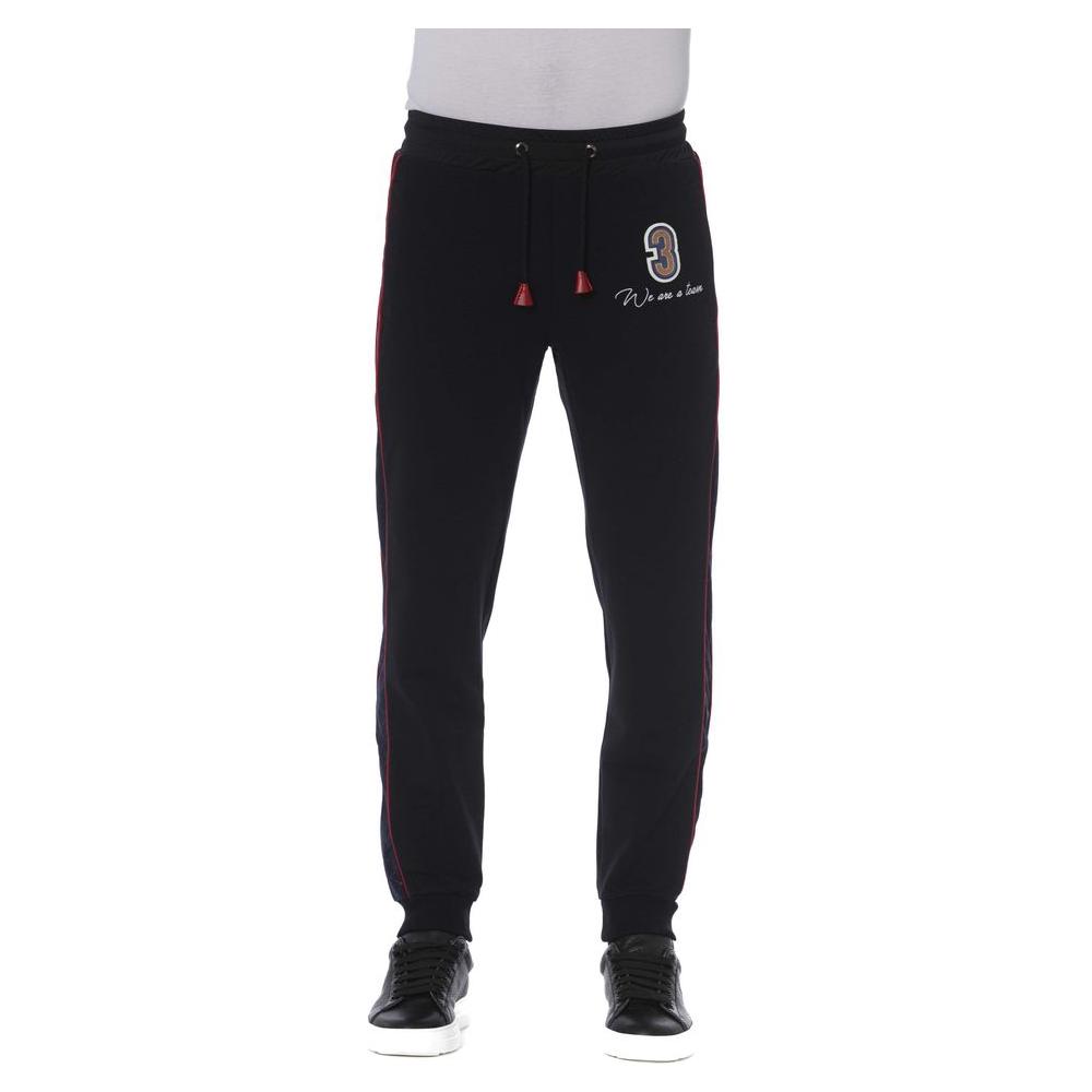 Trussardi Black Cotton Men Sports Pant