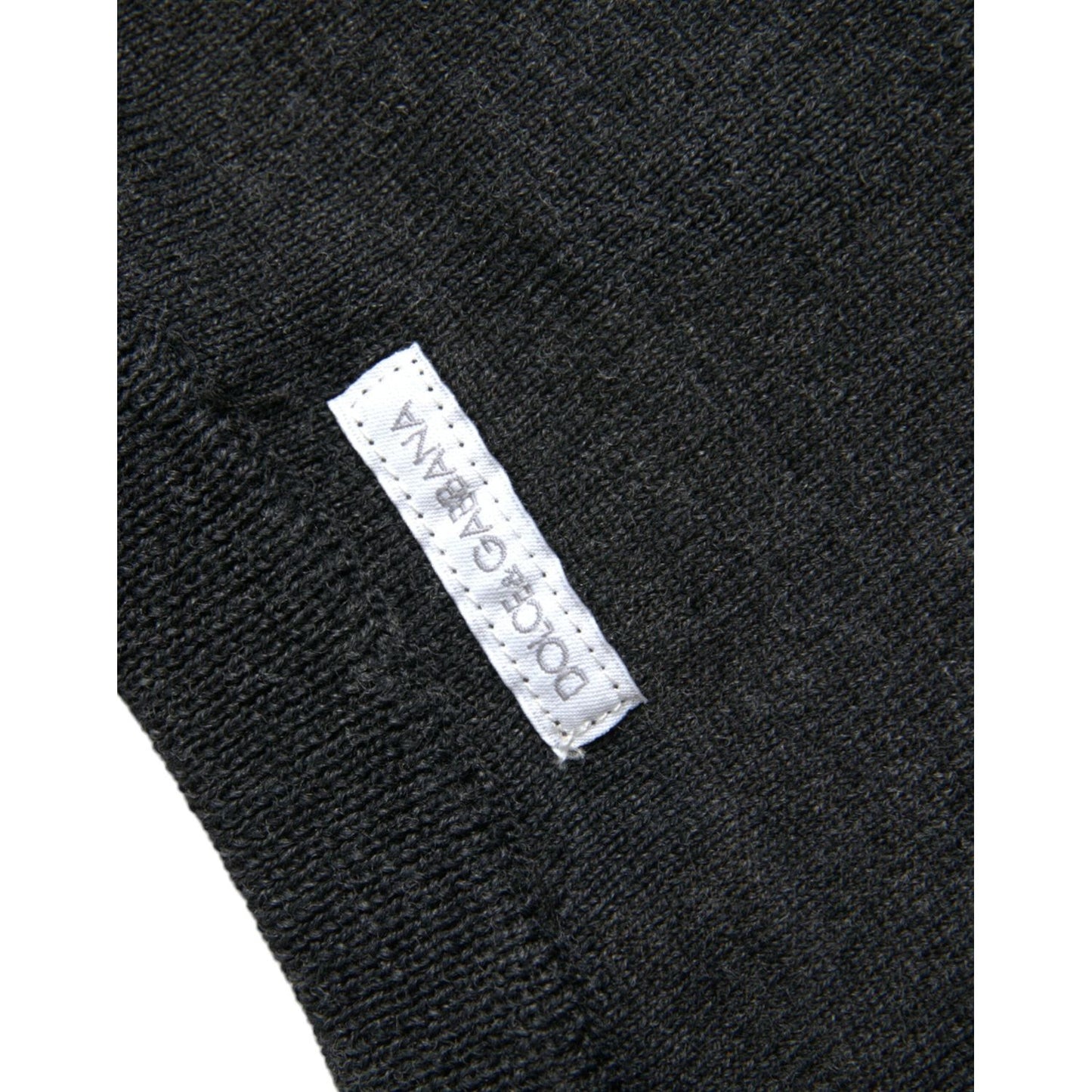Dolce & Gabbana Dark Gray Wool Crew Neck Pullover Sweater