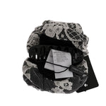 Dolce & Gabbana Elegant Black & White Floral Lace Crystal Hair Claw Dolce & Gabbana Dark Gray