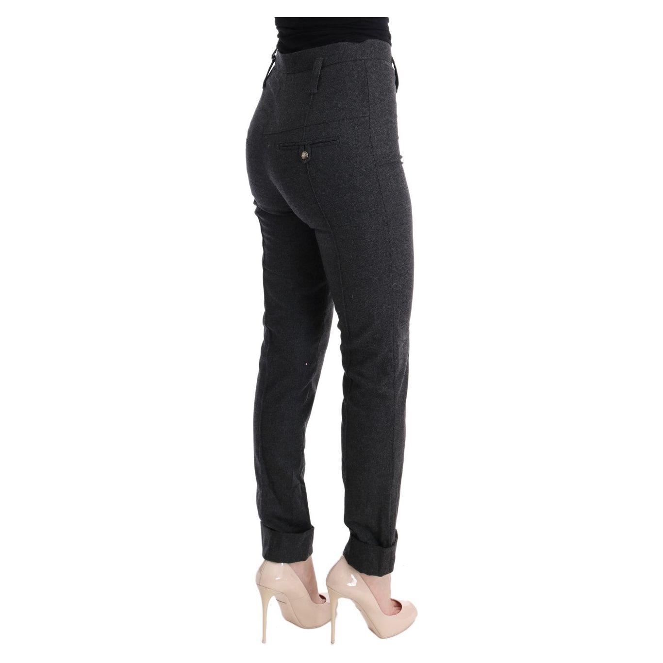 Ermanno Scervino Gray Virgin Wool Skinny Casual Pants