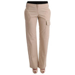 Ermanno Scervino Chic Beige Cropped Pants - Regular Fit Elegance Jeans & Pants Ermanno Scervino Rosy Brown