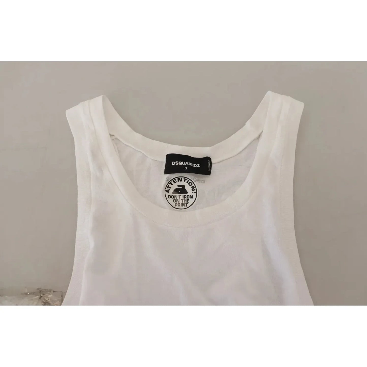 Dsquared² White Cotton Linen Sleeveless Tank T-shirt TSH83211-46