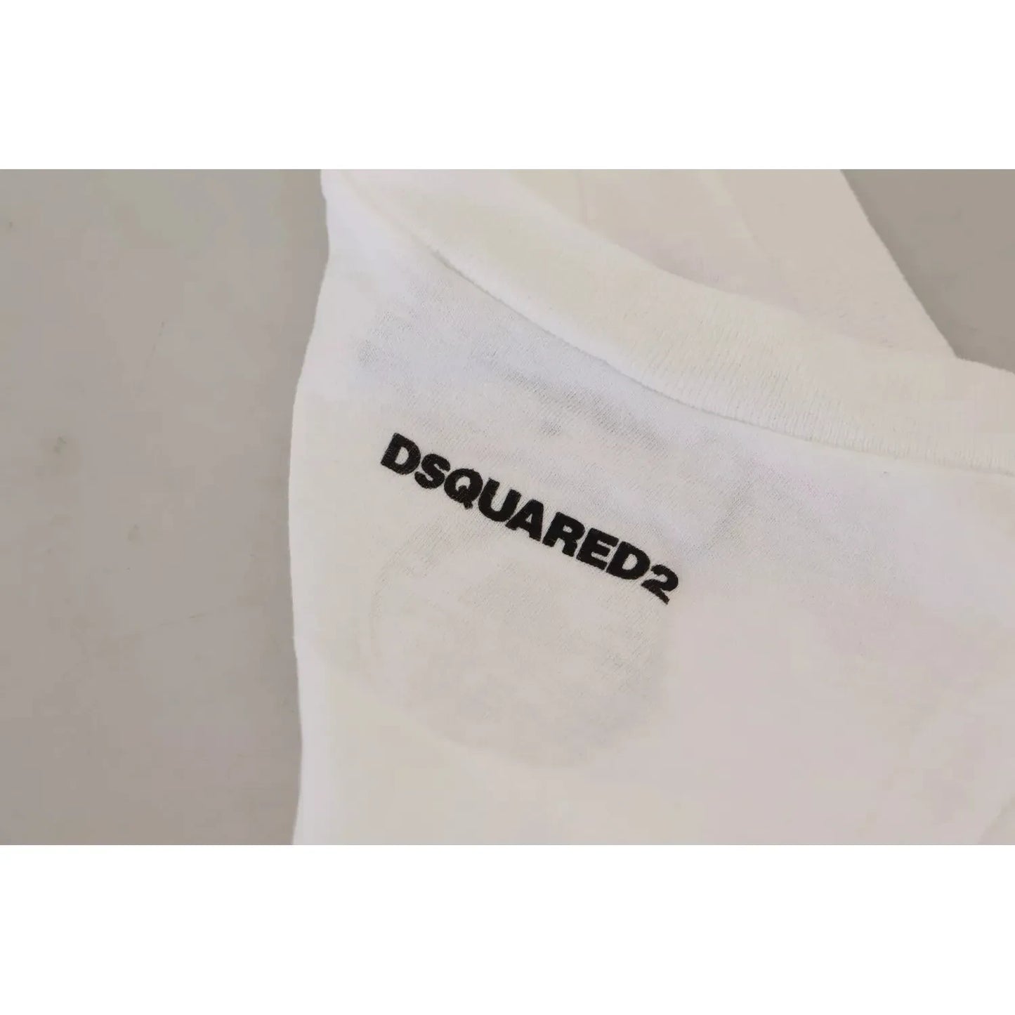 Dsquared² White Cotton Linen Sleeveless Tank T-shirt TSH83211-46