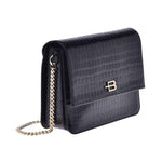 Baldinini Trend Black Calfskin Women Crossbody Bag BA-12243