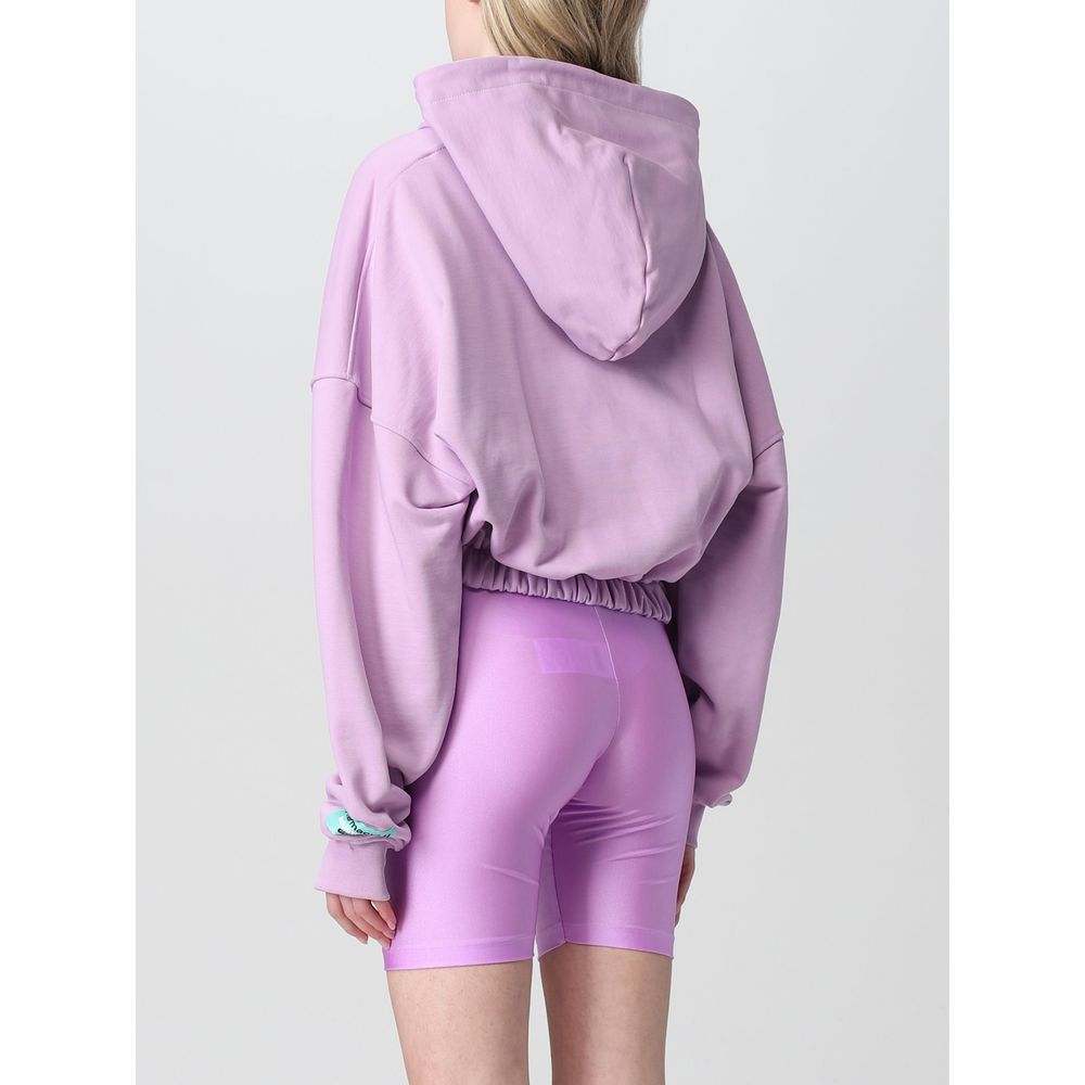 Pharmacy Industry "Purple Cotton Women Sweater With Zip Closure" Pharmacy Industry Light Gray