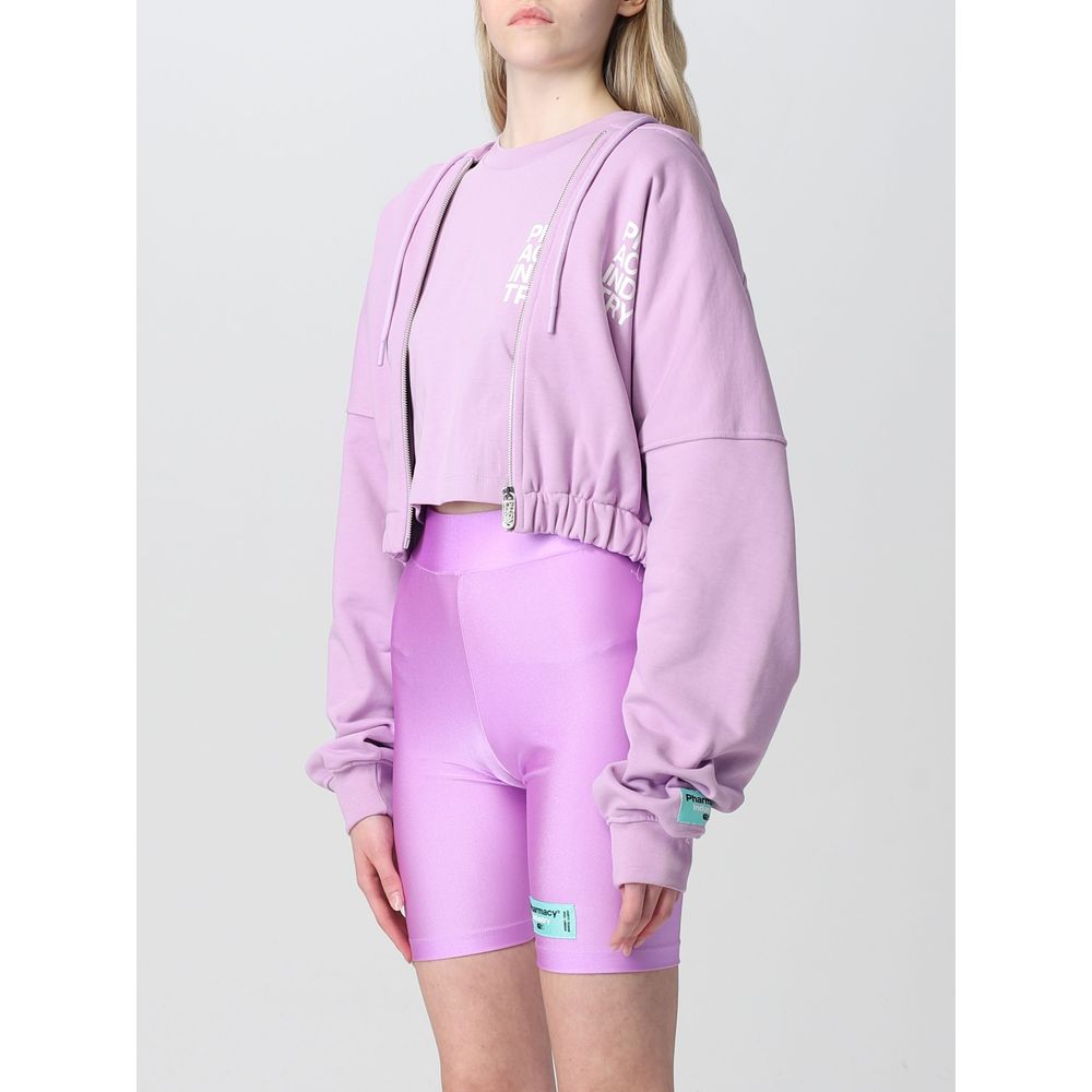 Pharmacy Industry "Purple Cotton Women Sweater With Zip Closure" Pharmacy Industry Light Gray