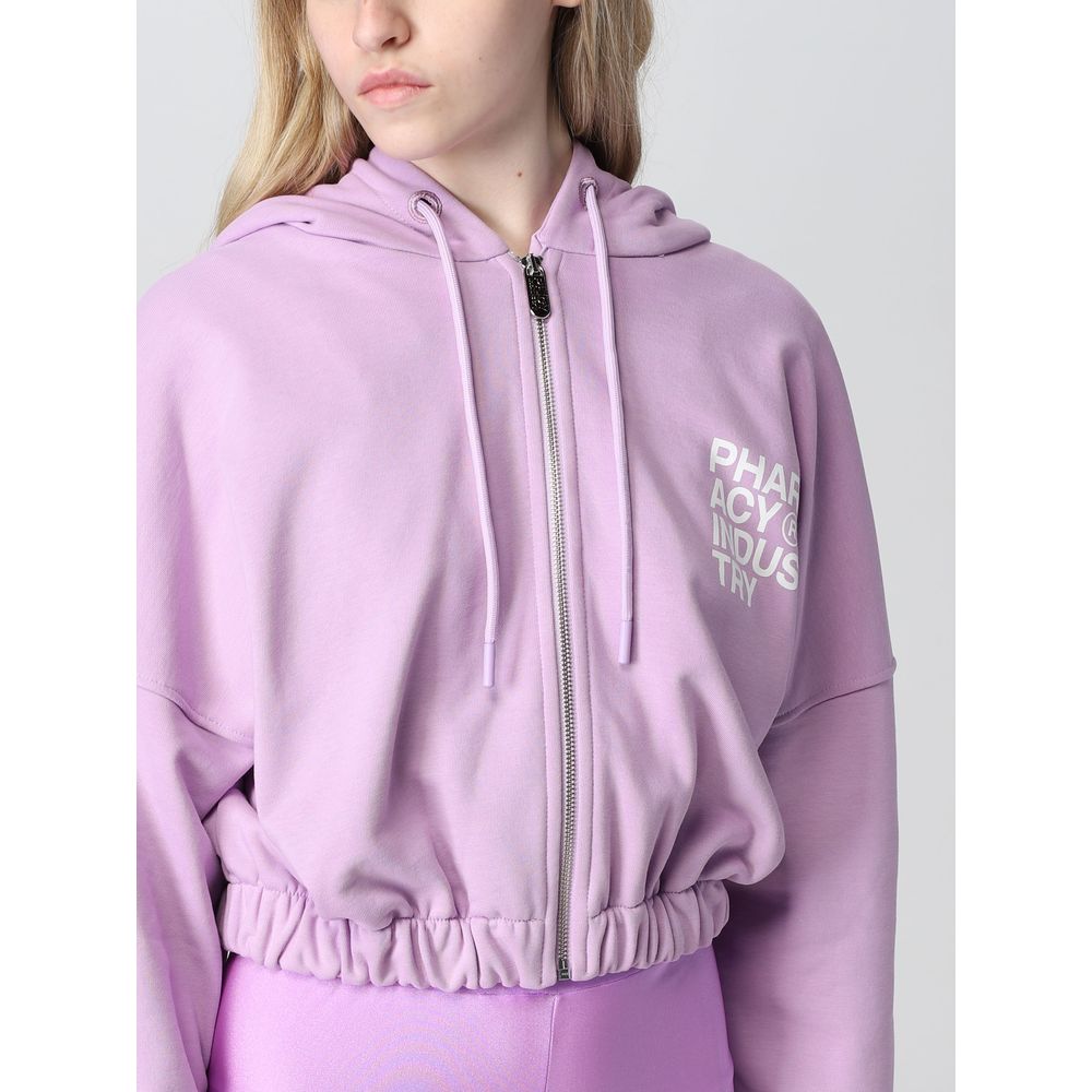 Pharmacy Industry "Purple Cotton Women Sweater With Zip Closure" Pharmacy Industry Thistle