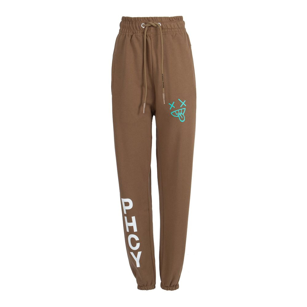 Pharmacy Industry Brown Cotton Women Trousers Pharmacy Industry Dark Olive Green