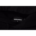 Dsquared² Black Cotton Hooded Printed Men Pullover Sweater Dsquared² Black