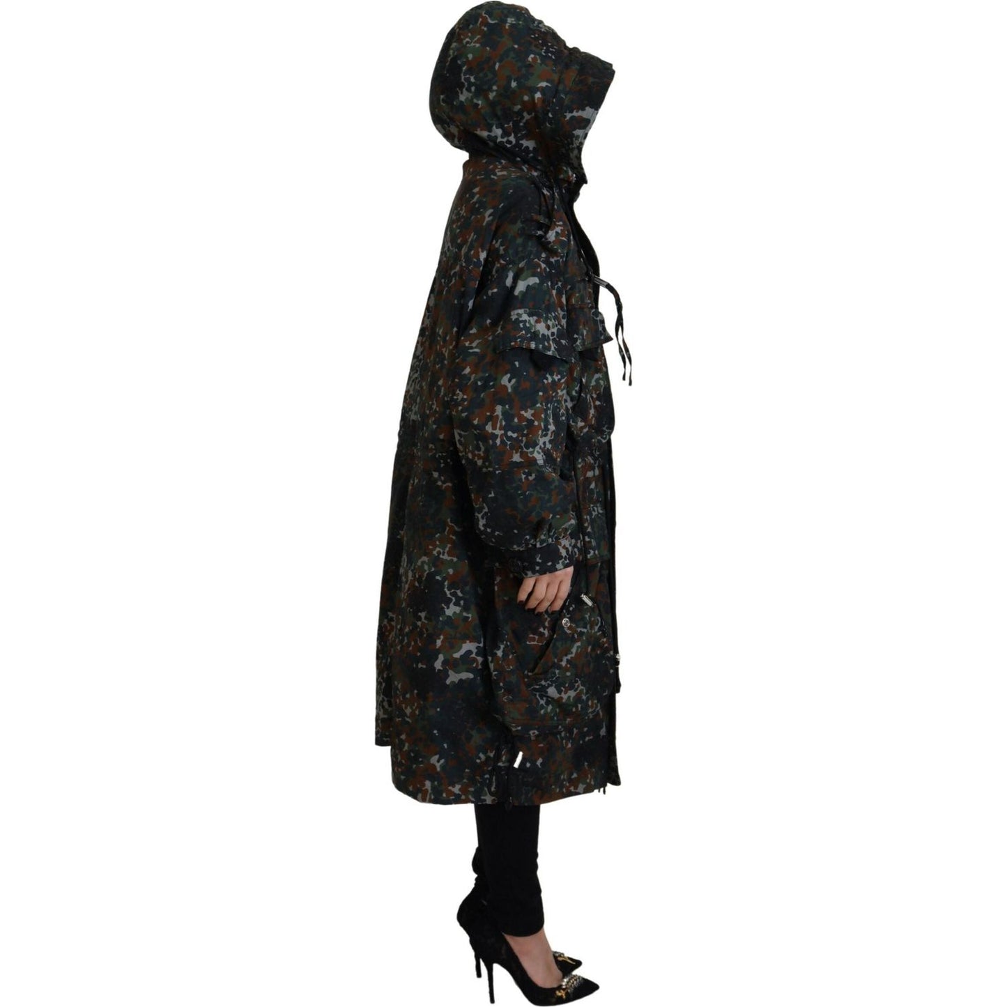 Dsquared² Green Hooded Goth Camouflage Print Parka Coat Jacket JKT3530-38