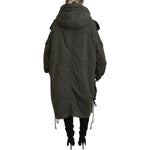 Dsquared² Green Hooded Full Zip Long Parka Coat Jacket Dsquared² Dark Slate Gray