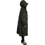 Dsquared² Green Hooded Full Zip Long Parka Coat Jacket Dsquared² Dark Slate Gray