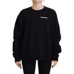 Dsquared² Black Cotton Printed Women Long Sleeve Sweater Dsquared² Black