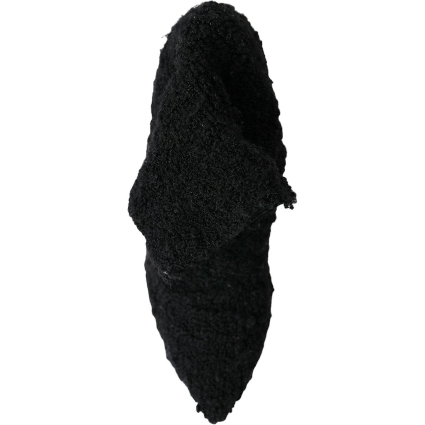 Dolce & Gabbana Black Stiletto Heels Mid Calf Boots Shoes