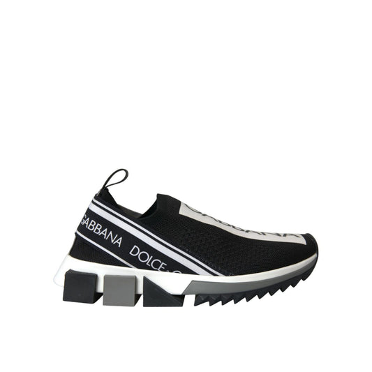 Dolce & Gabbana Black White Slip On Sorrento Sneakers Shoes