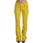 Dsquared² Yellow Cotton Mid Waist Flare Denim Trouser Jeans Dsquared² Goldenrod