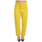Dsquared² Yellow Cotton High Waist Straight Denim Boston Jeans Dsquared² Goldenrod