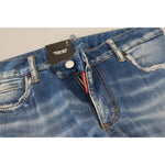 Dsquared² Blue Washed Cotton Mid Waist Flared Denim Jeans Dsquared² Dim Gray