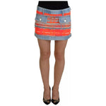 Dsquared² Multicolor Polyester Low Waist A-line Denim Skirt Dsquared² Dim Gray